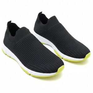 Cat & Jack Men's Black and Lime Slip-On Sneakers